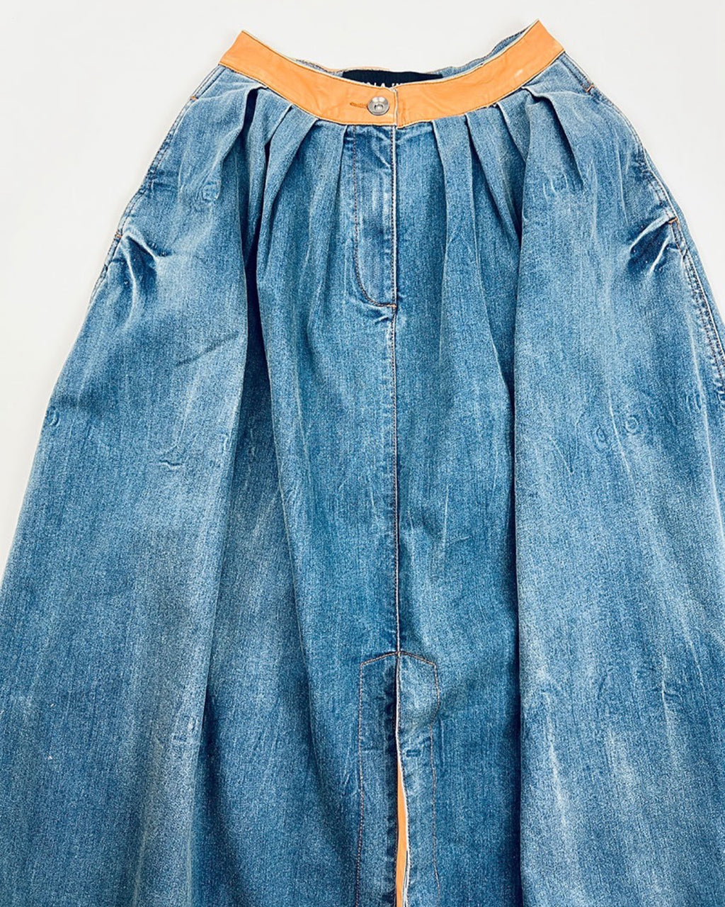 DENIM PLEATED SKIRT